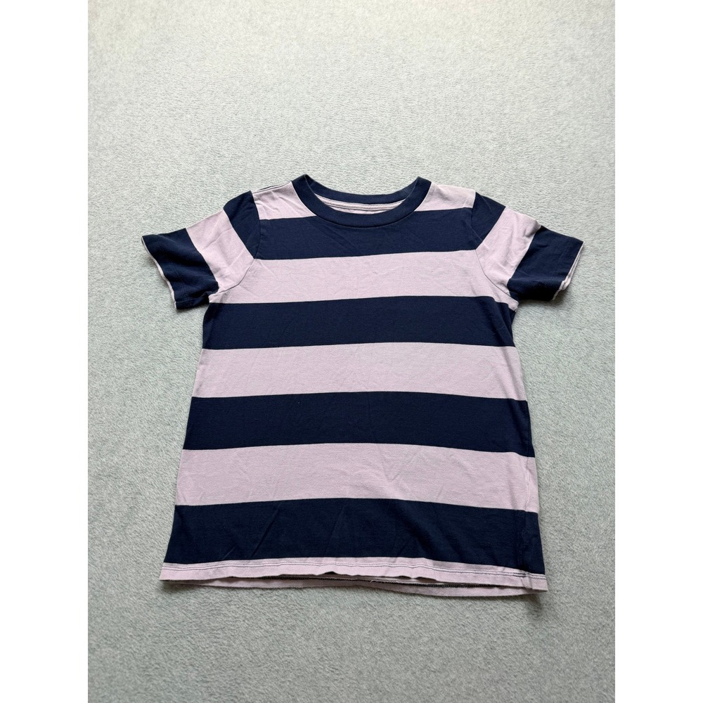 Madewell Womens Small Navy Blue Lavender Striped Supima Cotton Short Sleeve Tee